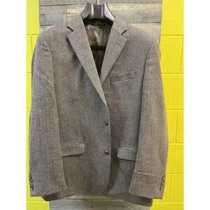 Lauren Ralph Lauren Men's Brown Herringbone 100% Wool Slim Fit Blazer Size 43R